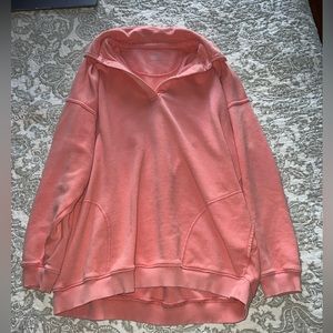 AERIE HAPPY HENLEY EVERYDAY POLO SWEATSHIRT